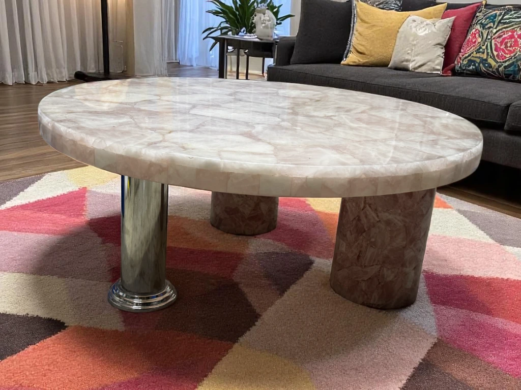 Exquisite Rose Quartz Coffee Table Tops | Vedantartisans